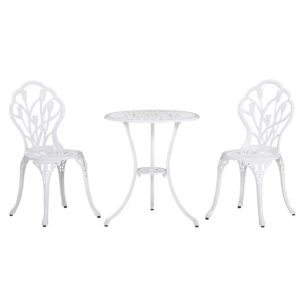 Outsunny Set de Gradina 3 Piese din Aluminiu cu 2 Scaune