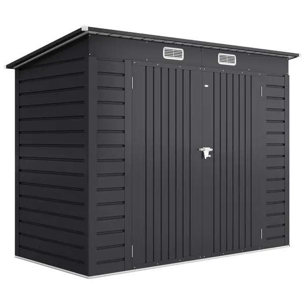 Outsunny Sopron de Gradina de 8 x 4FT Galvanizat Sopron din Metal