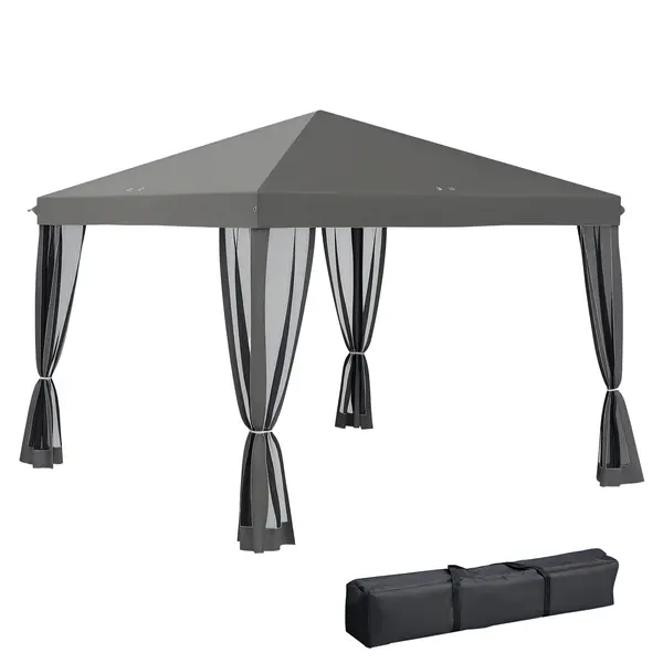 Outsunny Tonnelle pop-up Barnum Pliant Stil Colonial 3 x 3 m 4 plase de protecție + Geantă de Transport gri | Aosom Romania