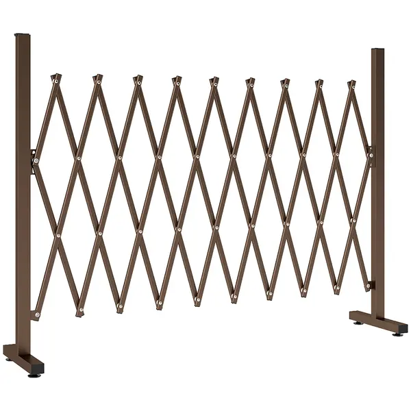 Outsunny Trellis Extensibil Freestanding Gard Mobil Pliabil, Panou Ecran Grădină Aluminiu, 250x103,5cm, Cafea Închis | Aosom Romania