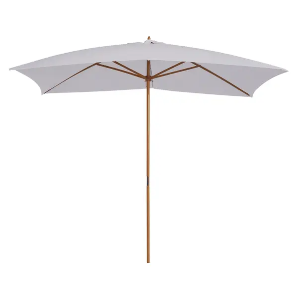 Outsunny Umbrelă de Grădină 2x3m Parasolar Impermeabil din Lemn Lacuit cu Copertină Detașabilă Alb | Aosom Romania