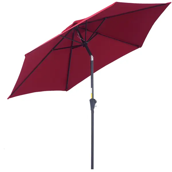 Outsunny Umbrelă de Grădină Inclinabilă cu Manivelă, Rezistentă la UV, Φ2.6x2.35m, Diverse Culori | Aosom Romania