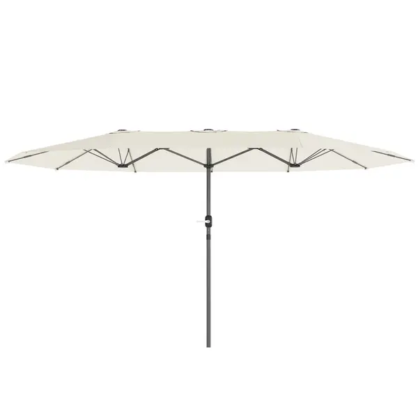 Outsunny Umbrelă dublă 436 x 260 cm, Protecție UV, Umbrelă de oțel cu manivelă, Ovală Bej | Aosom Romania