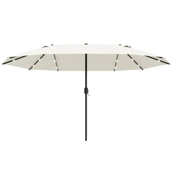 Outsunny Umbrelă Ovală Crem 440 x 256 cm | Aosom Romania