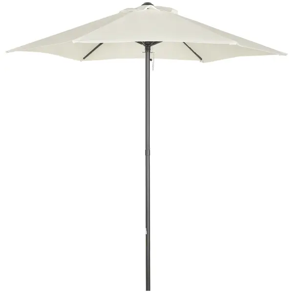 Outsunny Umbrelă Pătrată 2x2m pentru Grădină, Stâlp Central din Aluminiu, Rezistentă la Intemperii, Bej | Aosom Romania