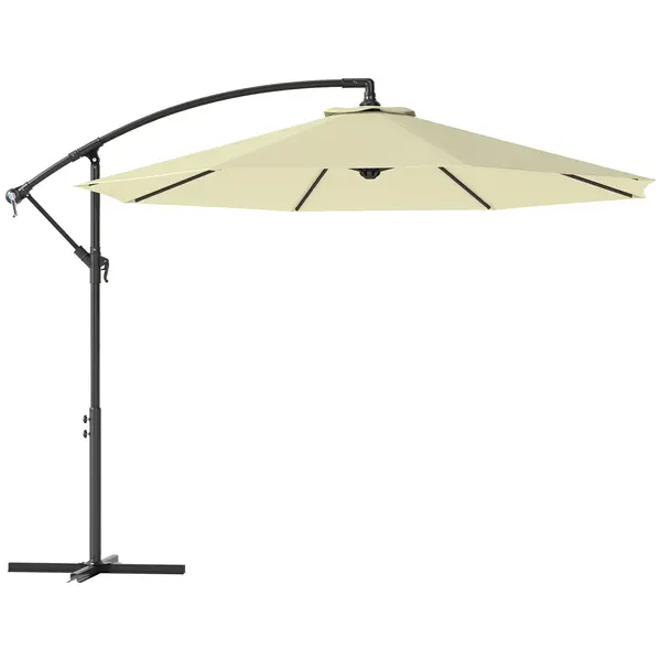 Outsunny Umbrela pentru Gradina Brat Deluxe Inclinabila cu Manivela, Φ3m | Aosom Romania