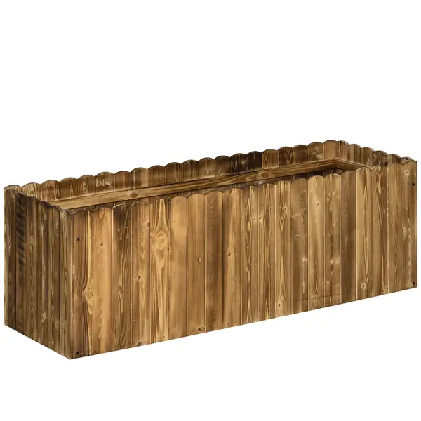 Outsunny Wooden Raised Garden Flower Bed Vegetable Plant Backyard Elevated Planter Box | Aosom Romania