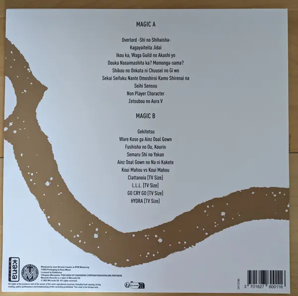 Overlord - Gold Vinyl | Shuji Katayama, OxT, Myth & Roid