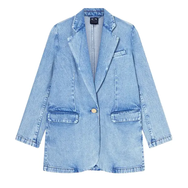 Oversized rigid cotton lyocell denim jacket 4