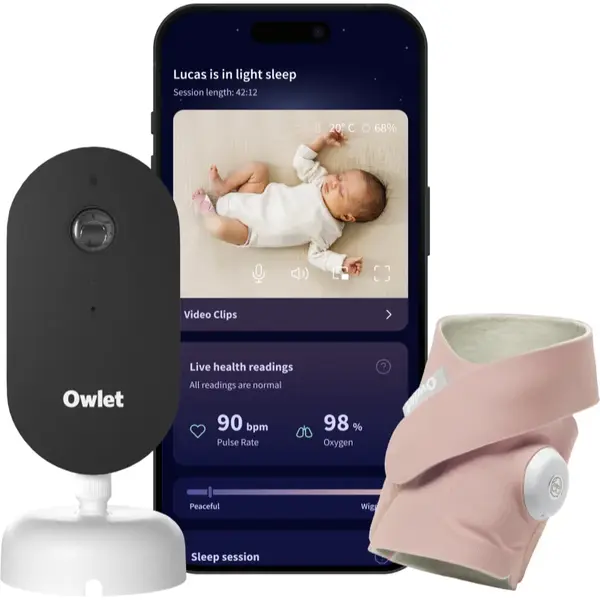 Owlet Dream Duo Dream Sock & Dream Sight set pentru bebeluși Dusty Rose