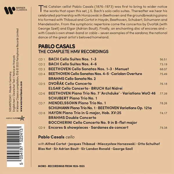 Pablo Casals: The Complete HMV Recordings 1926-1955 | Pablo Casals