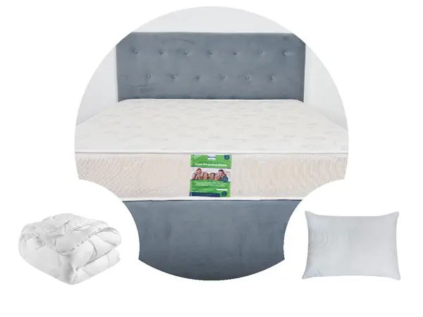 Pachet 1 Saltea ortopedica SomnART DORMA, cu arcuri, 120x200x20 cm + 1 Pilota matlasata 150x200 + 1 perna 50x70
