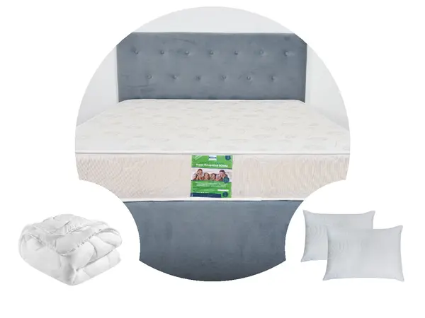Pachet 1 Saltea ortopedica SomnART DORMA, cu arcuri, 180x200x20 cm + 1 Pilota matlasata 200x220 + 2 perne 50x70