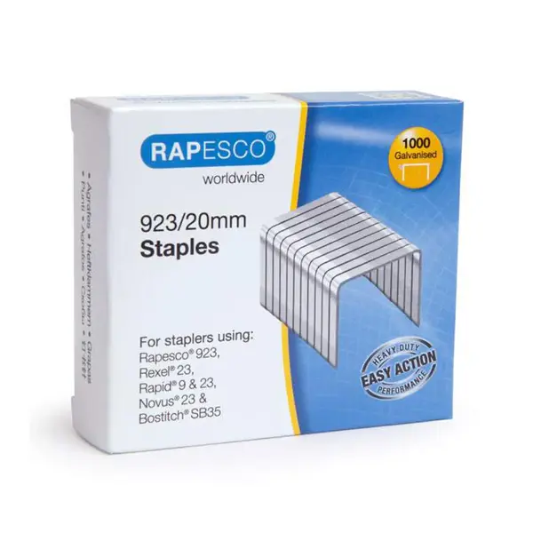 Pachet 10 buc capse 23/20 Rapesco 100 bucati/cutie Capse 23/20 Rapesco 1000 bucati/cutie