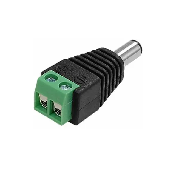 Pachet 100 conectori DC alimentare tată cu șurub, 5.5×2.1 mm (set 100 buc.)
