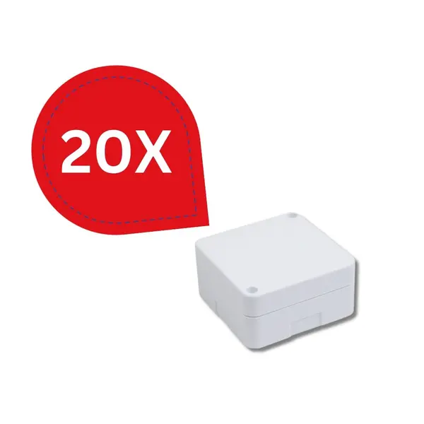 Pachet 20 Bucăți Doza derivație pătrată 100x100x50 mm pentru montaj camere supraveghere, Alb