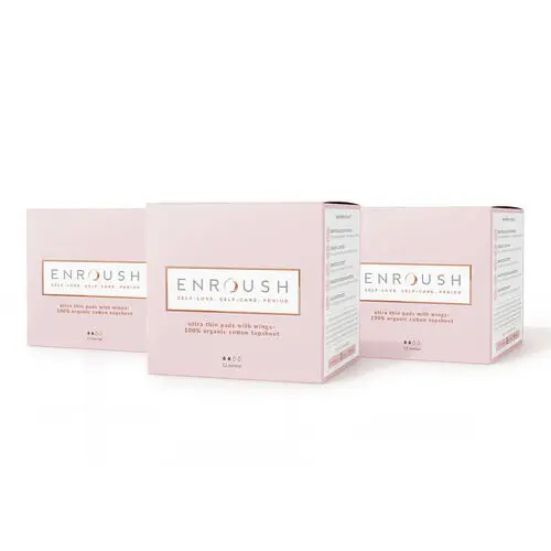 Pachet 3 x Absorbante 100% Organice NORMAL, 12 bucăți | Enroush