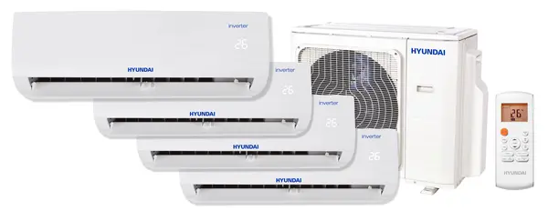 Pachet 4 camere, Aer conditionat multi-split Hyundai M, 3 x 9000 BTU + 18000 BTU, Inverter, kit Wi-Fi inclus, 3 x HSAFAU-09HRDN + HSAFCU-18HRFN + H4OB-36HFN8-Q