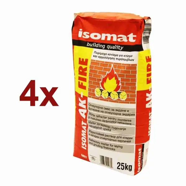 Pachet 4 saci mortar de ciment refractar rezistenta temperatura mare 1200ºC