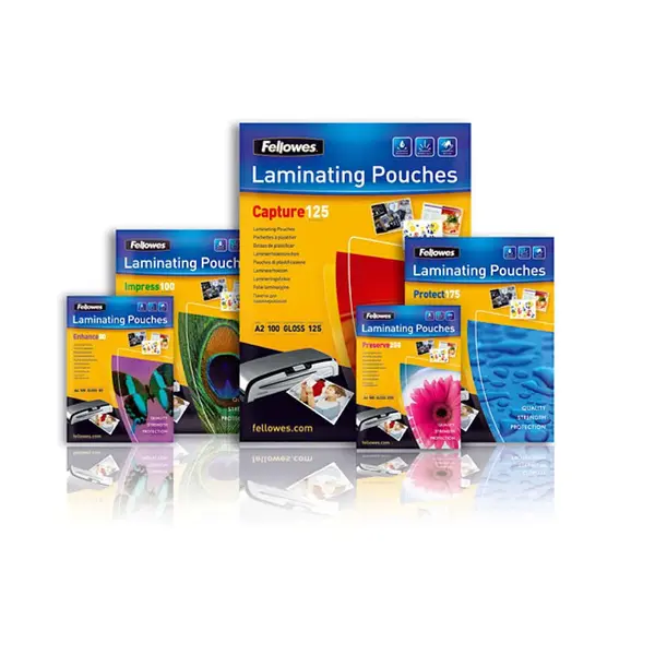 Pachet 5 buc folie laminat Fellowes A4 80 microni 100 bucati/top Folie laminat Fellowes A4 80 microni 100 bucati/top