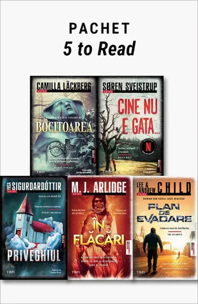 Pachet 5 to Read. Bocitoarea/Cine nu e gata.../Priveghiul/În flăcări/Plan de evadare - Camilla Läckberg