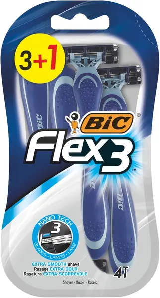 Pachet Aparat de ras Flex 3, 4 bucati, BIC