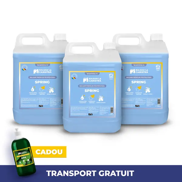 Pachet Balsam - 3 x 5 L Balsam Spring Premium Parfumat + 500 ml detergent vase cadou
