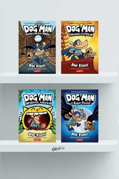 Pachet benzi desenate Dog Man (volumele 4-7) - Dav Pilkey