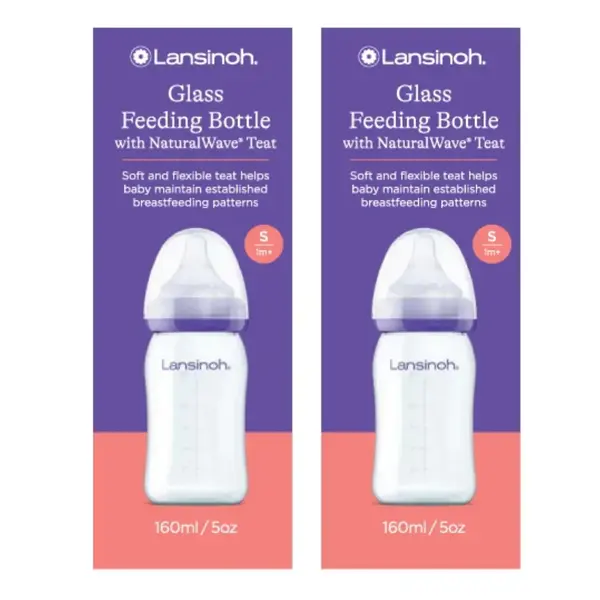 Pachet biberoane din sticla, 2*160 ml, Lansinoh