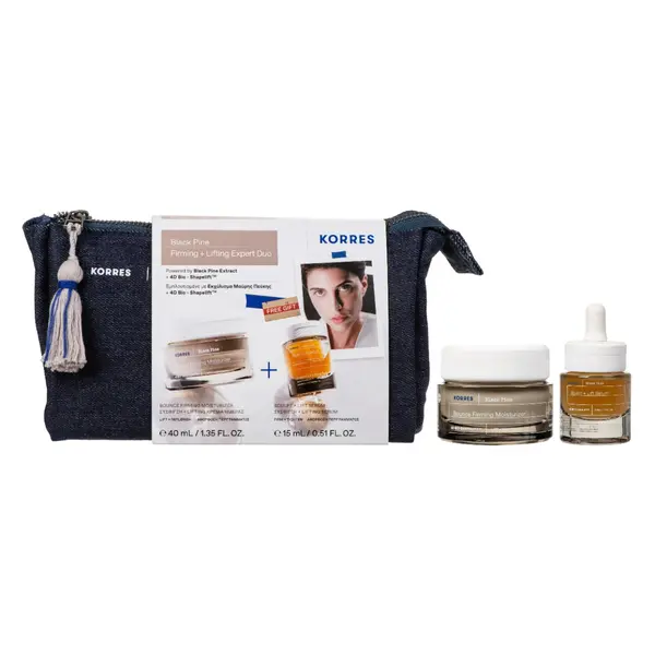 Pachet Black Pine Crema de zi 40ml + Ser 15ml, Korres