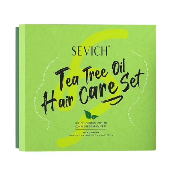 Pachet cadou - Șampon, Balsam & Ser pentru scalp sensibil și păr gras, cu Ulei de Arbore de Ceai, Rozmarin și Mentă, Sevich