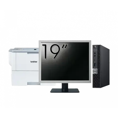 Pachet Calculator refurbished DELL OptiPlex 5060 Mini PC, Intel Core i5-8500T 2.10-3.50GHz, 16GB DDR4, 512GB SSD + Monitor 19" + Imprimanta Brother HL-L6300DW