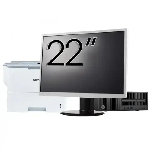 Pachet Calculator refurbished HP 280 G2 SFF, Intel Core i3-6100 3.70GHz, 8GB DDR4, 500GB HDD, DVD-ROM + Monitor 22" & Imprimanta Brother HL-L6300DW