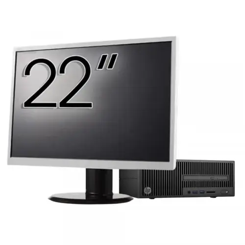 Pachet Calculator Refurbished HP 280 G2 SFF, Intel Pentium G4400 3.30GHz, 8GB DDR4, 500GB HDD, DVD-ROM + Monitor 22inch
