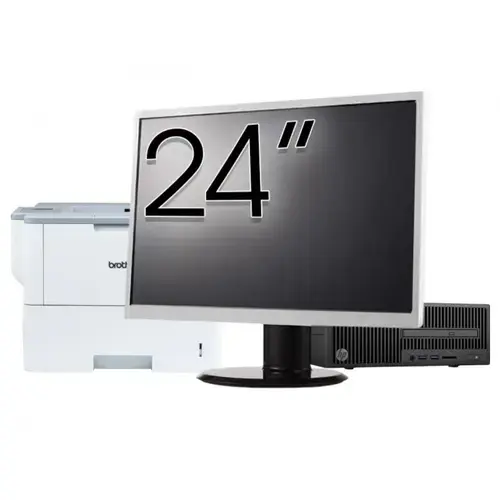 Pachet Calculator refurbished HP 280 G2 SFF, Intel Pentium G4400 3.30GHz, 8GB DDR4, 500GB HDD, DVD-ROM + Monitor 24" & Imprimanta Brother HL-L6300DW