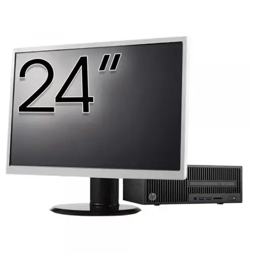 Pachet Calculator refurbished HP 280 G2 SFF, Intel Pentium G4400 3.30GHz, 8GB DDR4, 500GB HDD, DVD-ROM + Monitor 24"