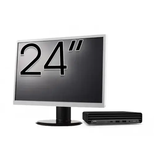 Pachet Calculator Refurbished HP ProDesk 400 G6 Mini, Intel Core i5-10500T 2.30 - 3.80GHz, 8GB DDR4, 256GB SSD + Monitor 24 Inch + Windows 10 Home
