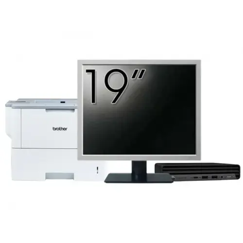 Pachet Calculator refurbished HP ProDesk 400 G6 Mini, Intel Core i5-10500T 2.30 - 3.80GHz, 8GB DDR4, 256GB SSD + Monitor 19" & Imprimanta Brother HL-L6300DW