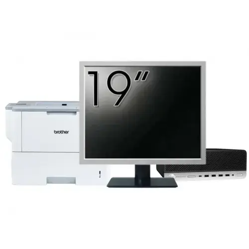 Pachet Calculator refurbished HP ProDesk 600 G3 SFF, Intel Core i3-6100 3.70GHz, 8GB DDR4, 256GB SSD, DVD-ROM + Monitor 19" & Imprimanta Brother HL-L6300DW