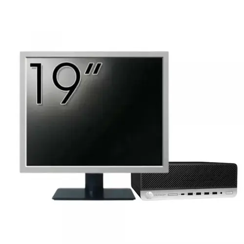 Pachet Calculator refurbished HP ProDesk 600 G3 SFF, Intel Core i3-7100 3.90GHz, 8GB DDR4, 240GB SSD + Monitor 19"