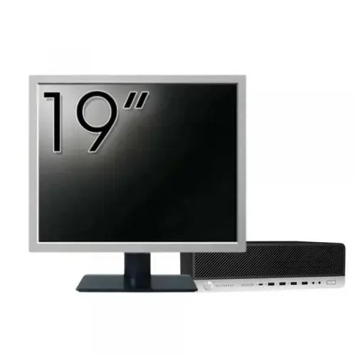 Pachet Calculator refurbished HP ProDesk 800 G3 SFF, Intel Core i5-7500 3.40 - 3.80GHz, 16GB DDR4, 500GB SSD + 1TB HDD, DVD-ROM + Monitor 19"