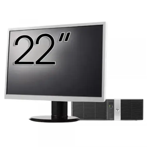 Pachet Calculator refurbished HP Retail System RP5810 SFF, Intel Core i5-4570S 2.90GHz, 8GB DDR3, 128GB SSD, 4 x Serial Port, 1 x 24 Volt USB, 3 x 12 Volt USB + Monitor 22"