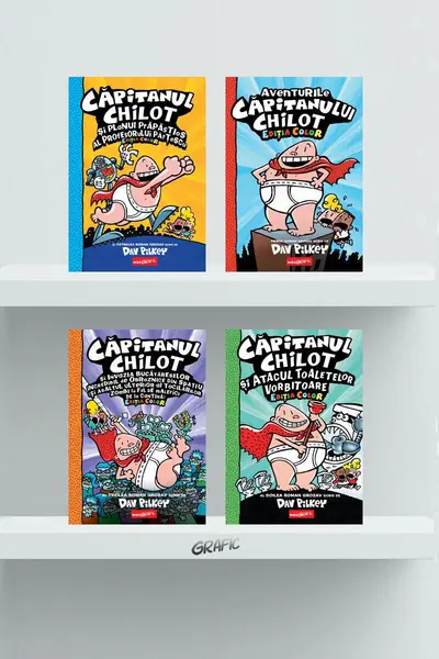 Pachet Căpitanul Chilot. Ediția color( 4 volume) - Dav Pilkey