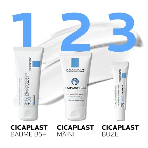 Pachet Cicaplast – Tratament Reparare Piele Uscata, Maini si Buze | La Roche-Posay