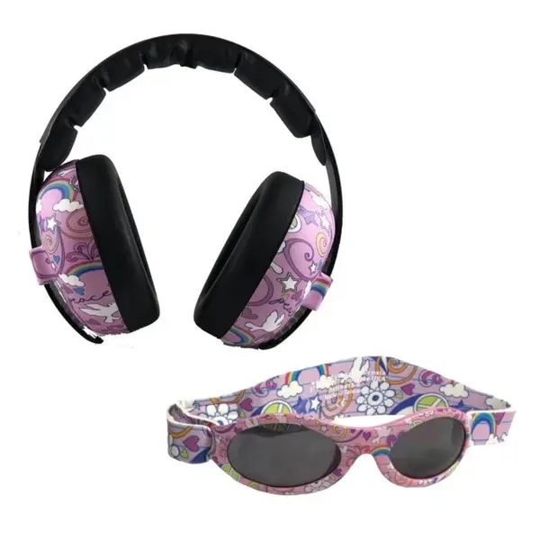 Pachet Combo, Casti Antifonice Banz copii + Ochelari de Soare Protectie UV, 3 - 36 luni, Diverse modele