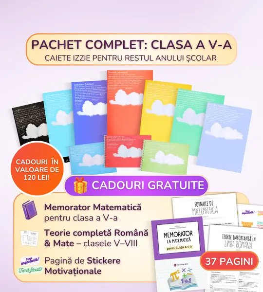 Pachet complet 10 Caiete Izzie: Clasa a 5-a, BACK TO SCHOOL 2026