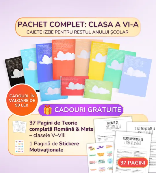 Pachet complet 11 Caiete Izzie: Clasa a 6-a, BACK TO SCHOOL 2026