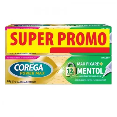 Pachet Corega Max fixare+mentol x 2x40g Zephyr Labs