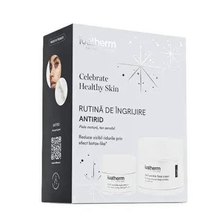 Pachet Crema de fata antirid 50 ml + Crema contur de ochi antirid si anticearcan 15 ml, Ivatherm