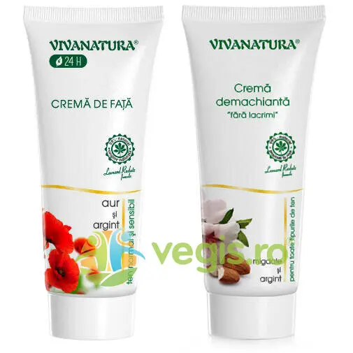 Pachet Crema de Fata cu Aur si Argint 75ml + Crema Demachianta 75ml